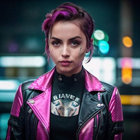 01054-1896906030-waist up photo of  anadearmas cyberpunk hacker, wearing torn black leather jacket, latex bodysuit, tarnished and scratched hacki.png